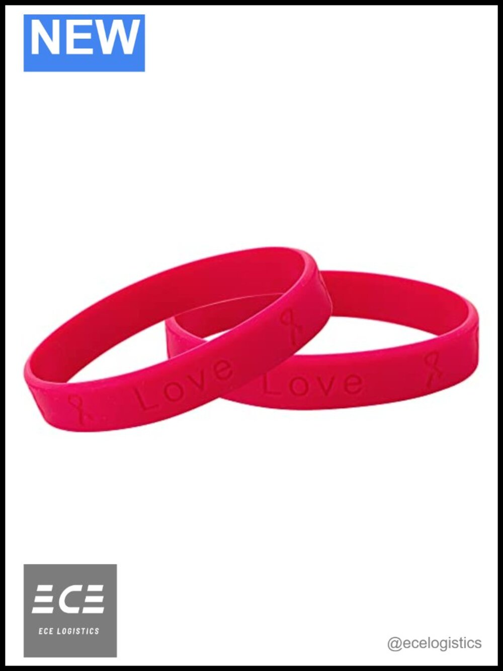 50 Pack Silicone Awareness Bracelets Hope Faith Love Adult 8.25 in Stretch